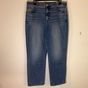 Express High Rise Straight Ankle Medium Wash Denim Jeans Size 14!